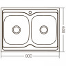 Кухонна мийка накладна Zerix Z8060B-08-180E (Satin) (ZX1620)