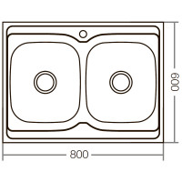 Кухонна мийка накладна Zerix Z8060B-08-180E (Satin) (ZX1620)